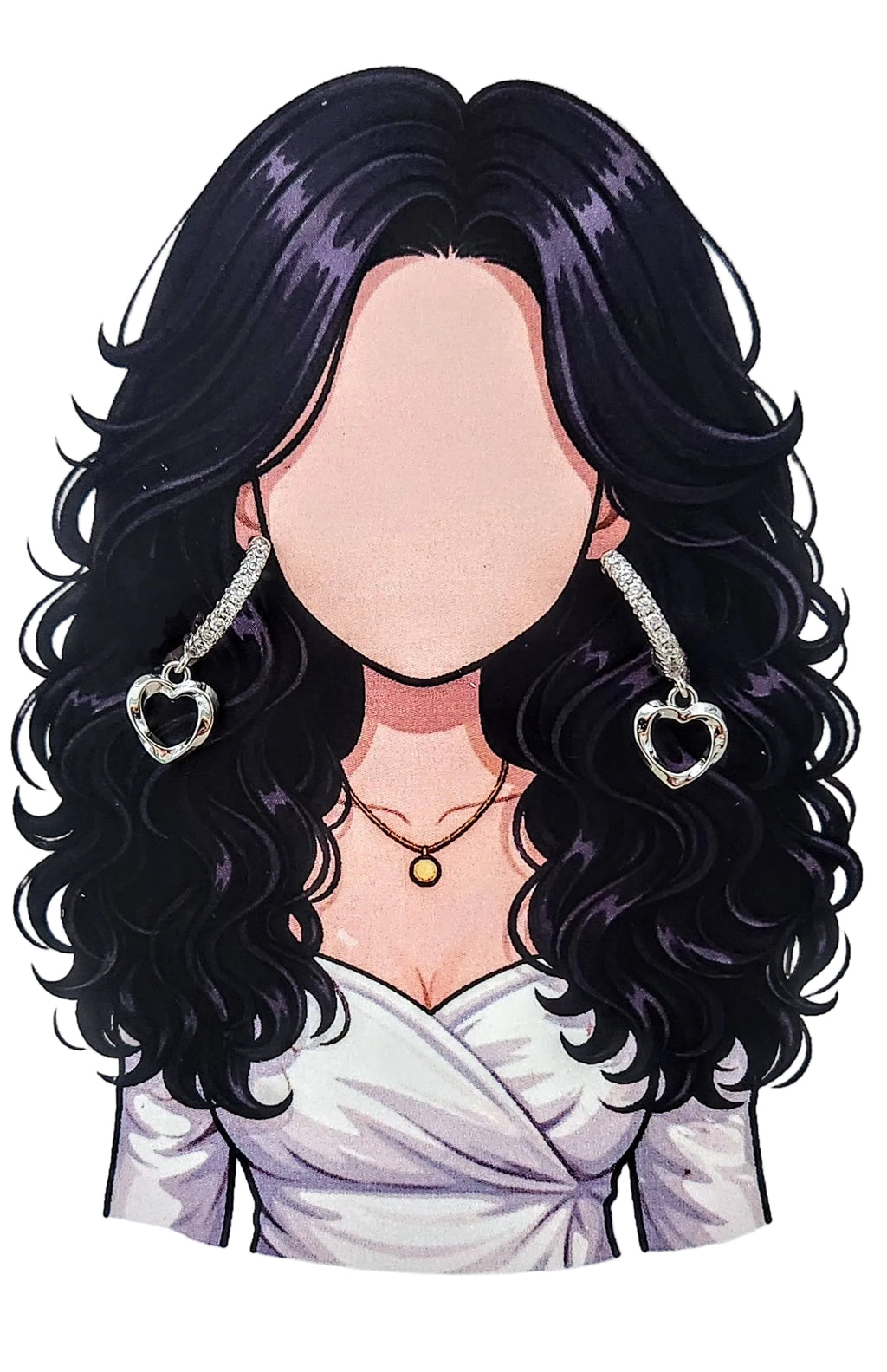 RITU - Silver Heart Drop Hoop