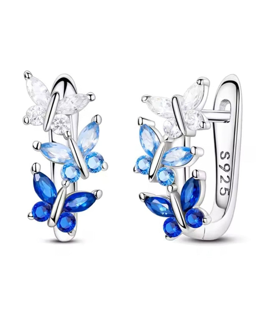 JESSICA - Blue Butterfly Hoop