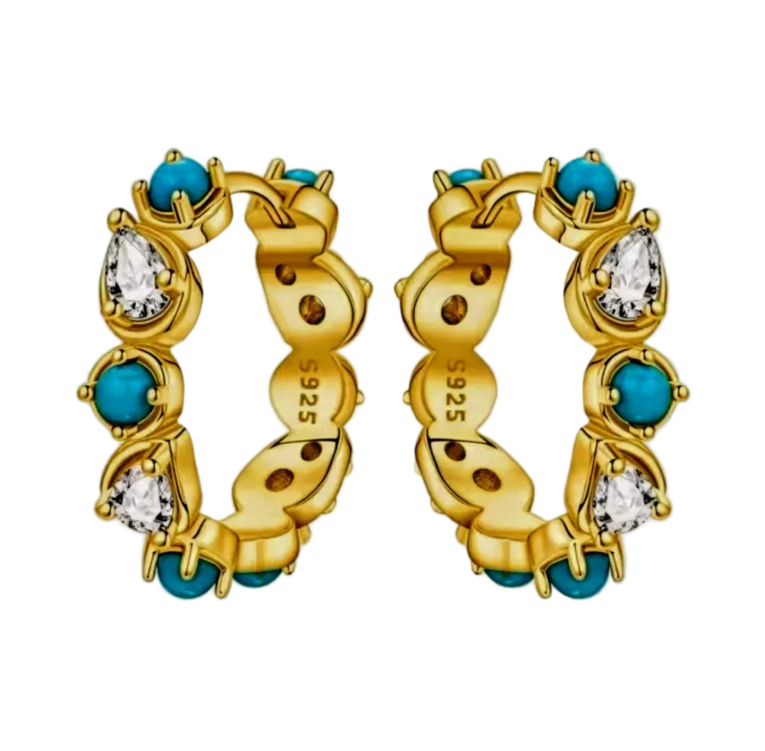 CASSIE - Turquoise Jewel Hoop