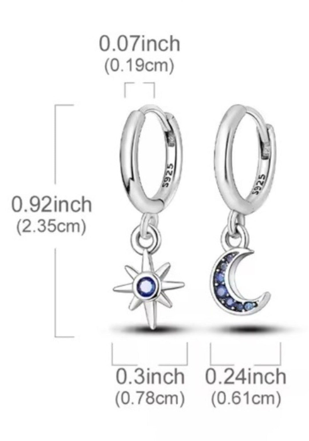BROOKE - Moon  & Star Hoops