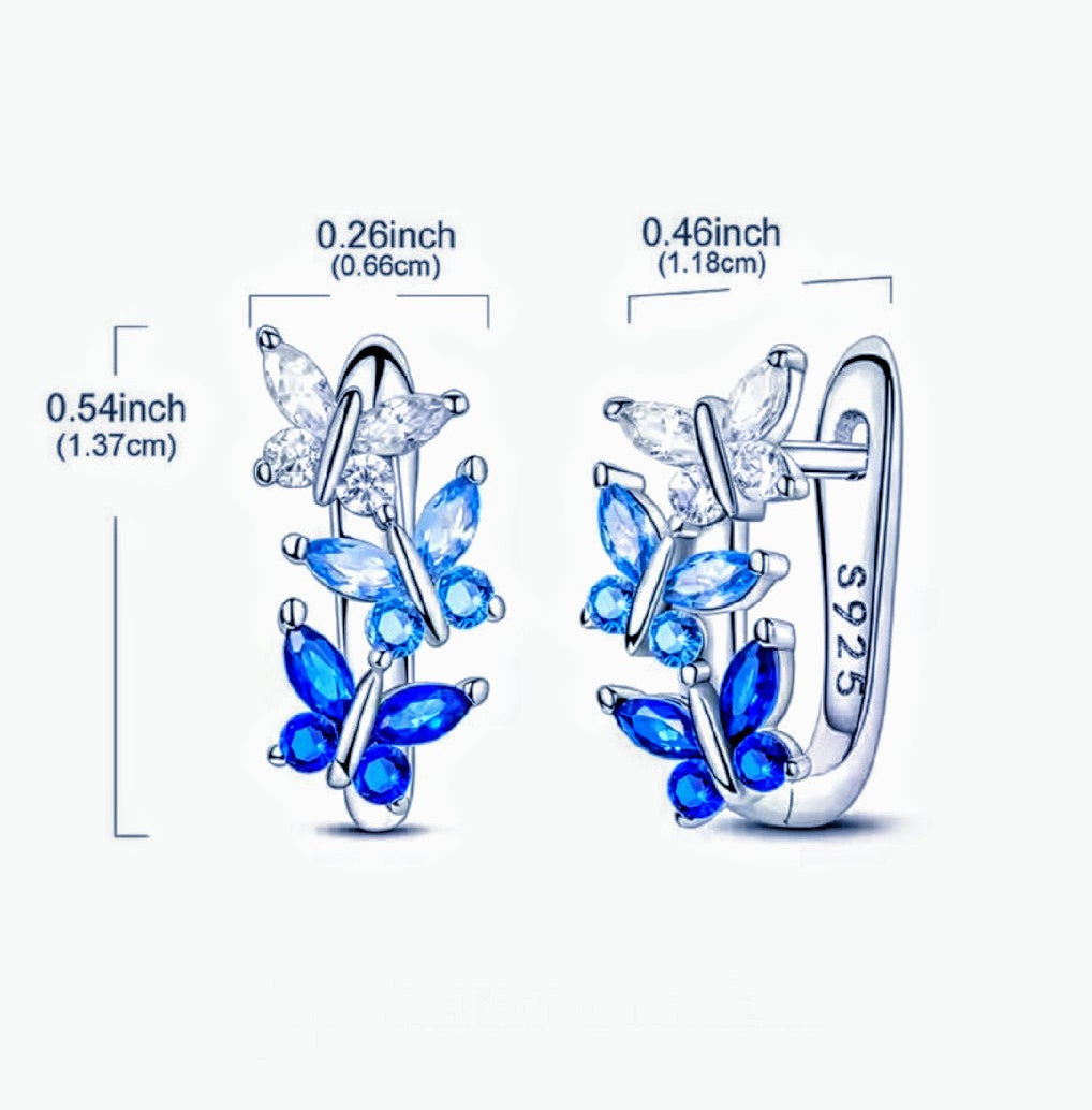 JESSICA - Blue Butterfly Hoop