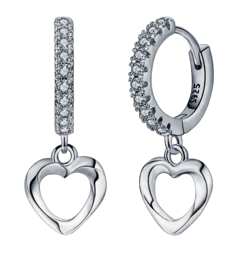 RITU - Silver Heart Drop Hoop
