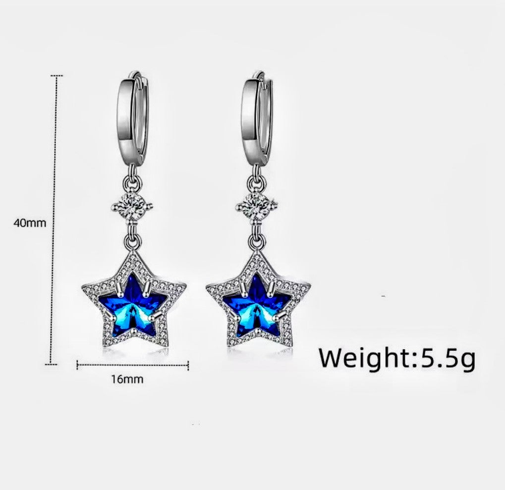 SOUPHINE  - Blue Starlette Drop Hoop