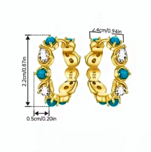 CASSIE - Turquoise Jewel Hoop