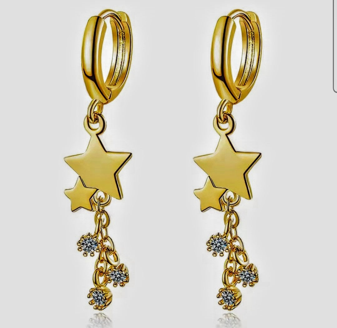 SOUPHINE - Gold Star Charm Hoop