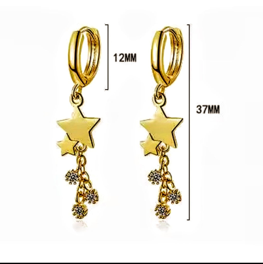SOUPHINE - Gold Star Charm Hoop