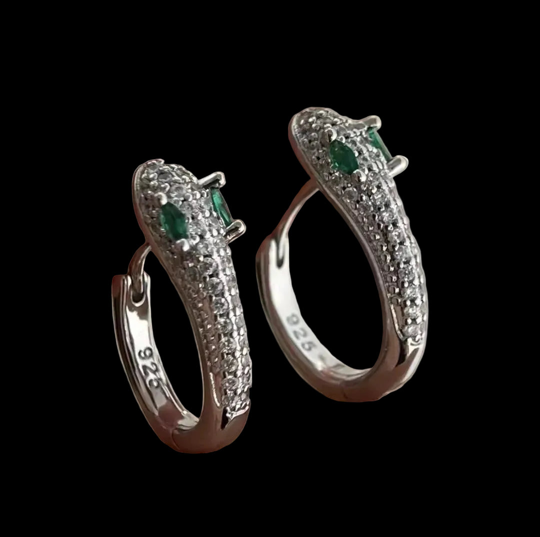 SOUPHINE - Emerald Snake Hoop